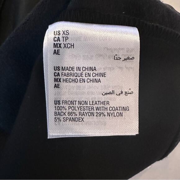 Bar III Sleek Faux Leather Sleeveless Peplum Top, Zipper Back XS, NWT - Picture 6 of 7